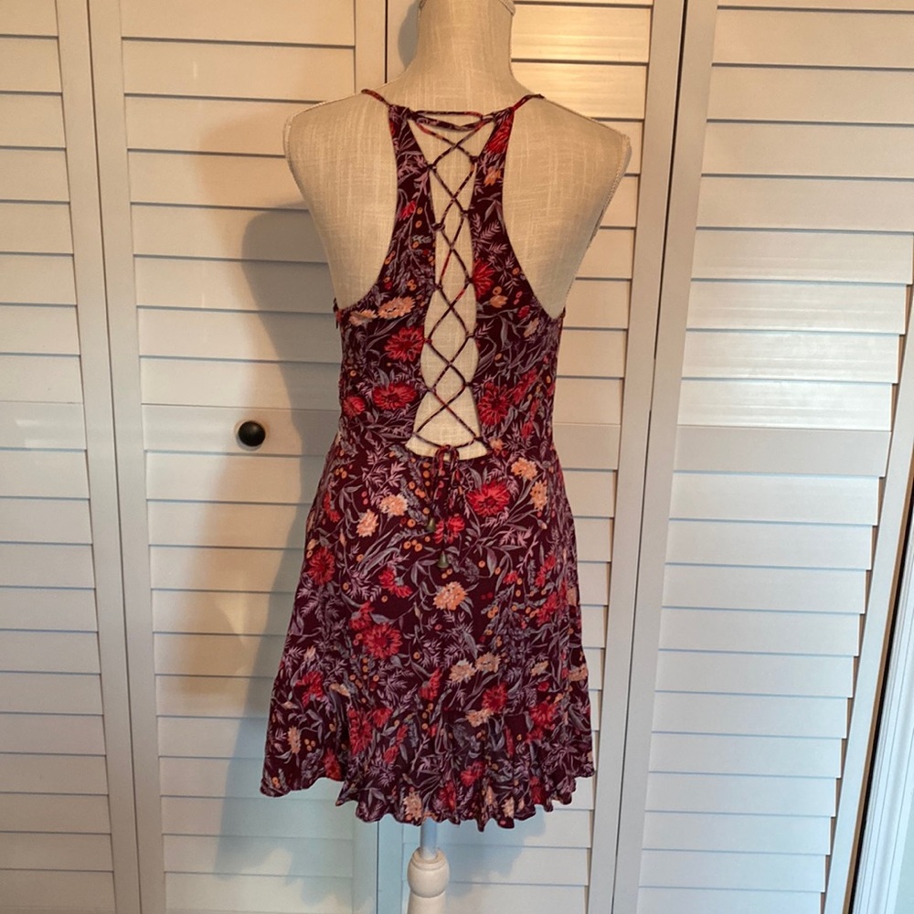 Urban outfitters faux wrap mini dress with strappy back